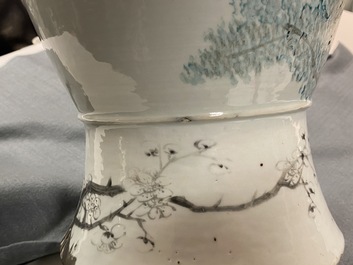 A Chinese qianjiang cai vase with butterfly-shaped ornaments, 19th C.